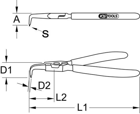 KS TOOLS Sprostgredzenu stangas 119.2057